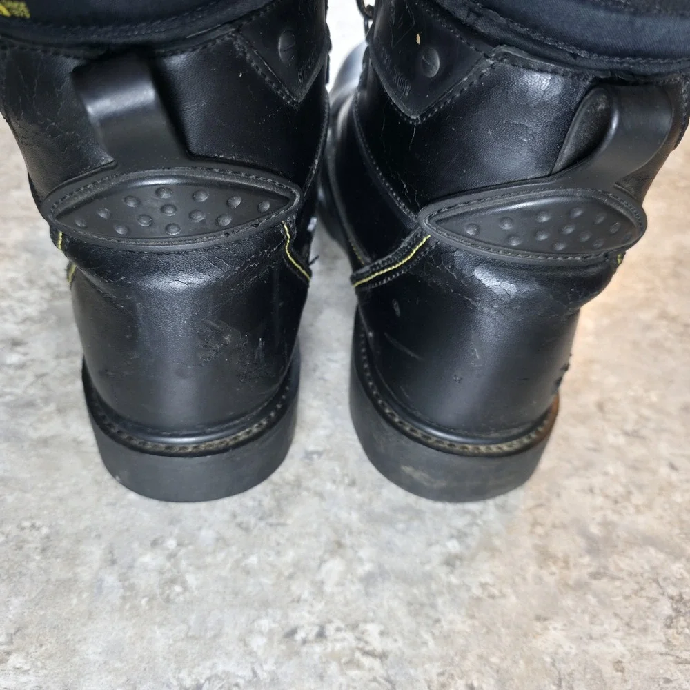 Vintage Herman Survivor *Cracked Black Leather Steel Toe Work Boots Mens Size 11